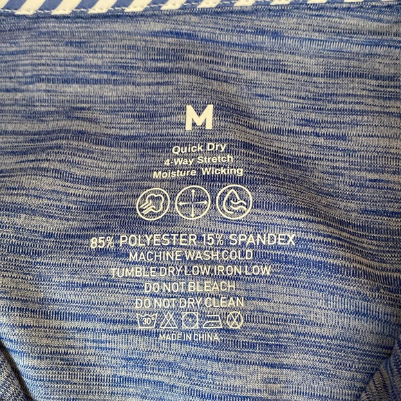 Men’s Quick Dry Blue Short Sleeve Polo Shirt Medium - Picture 4 of 4